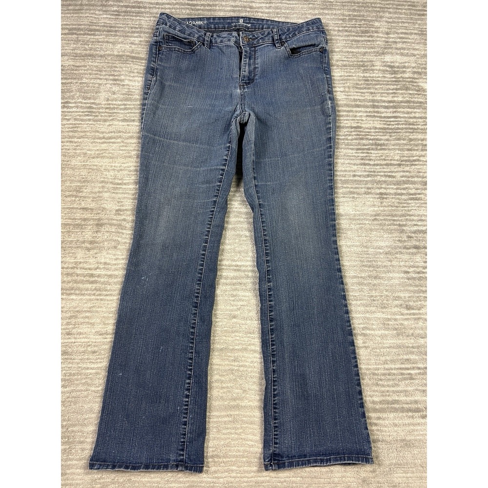 Liz Claiborne Jeans Womens 12 Blue Boot Cut Denim Classic Fit Dark Wash